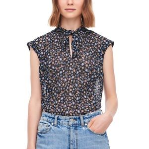 Rebecca Taylor floral clip tie blouse